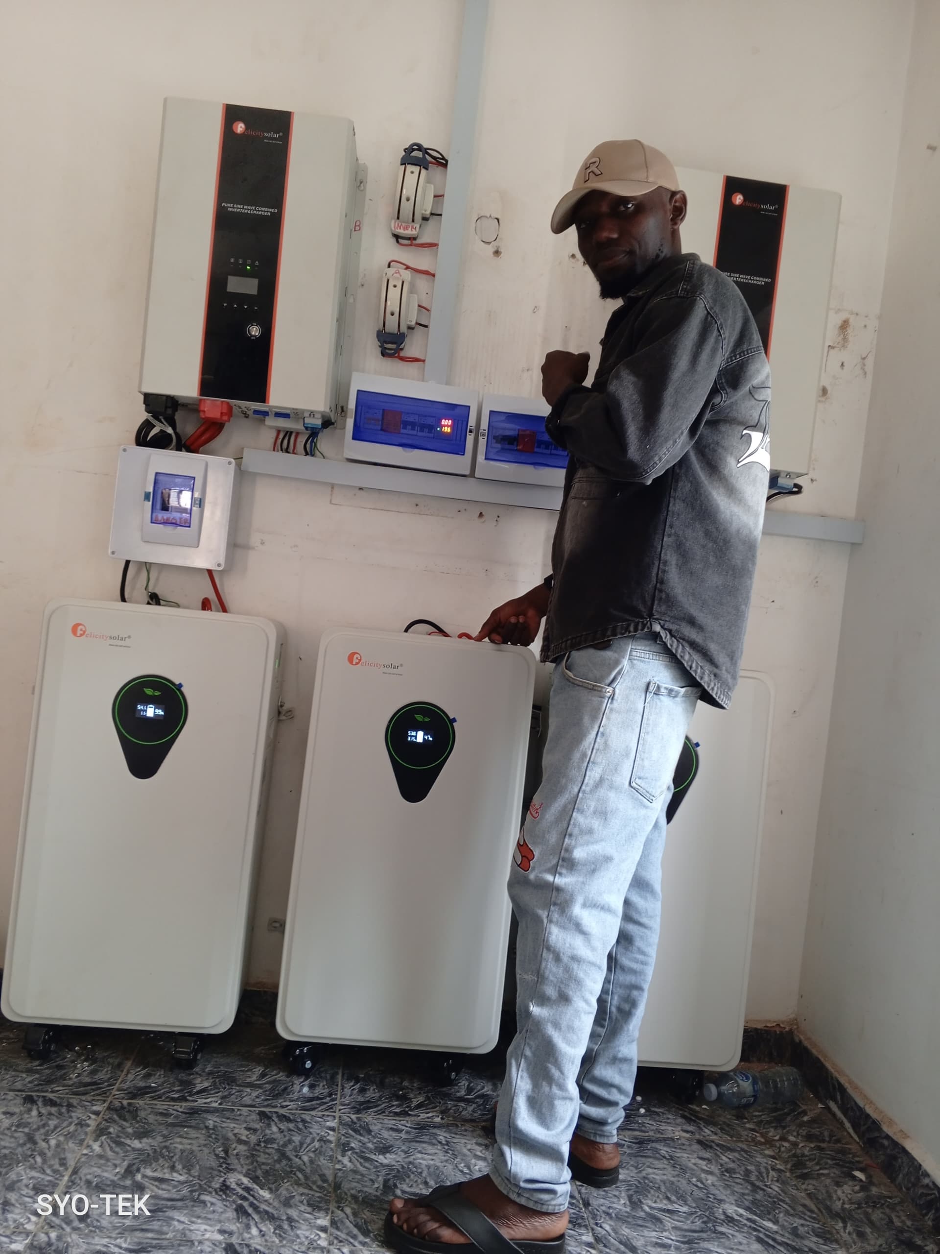 Felicity Solar inverter and battery bank installed by SYO TEK