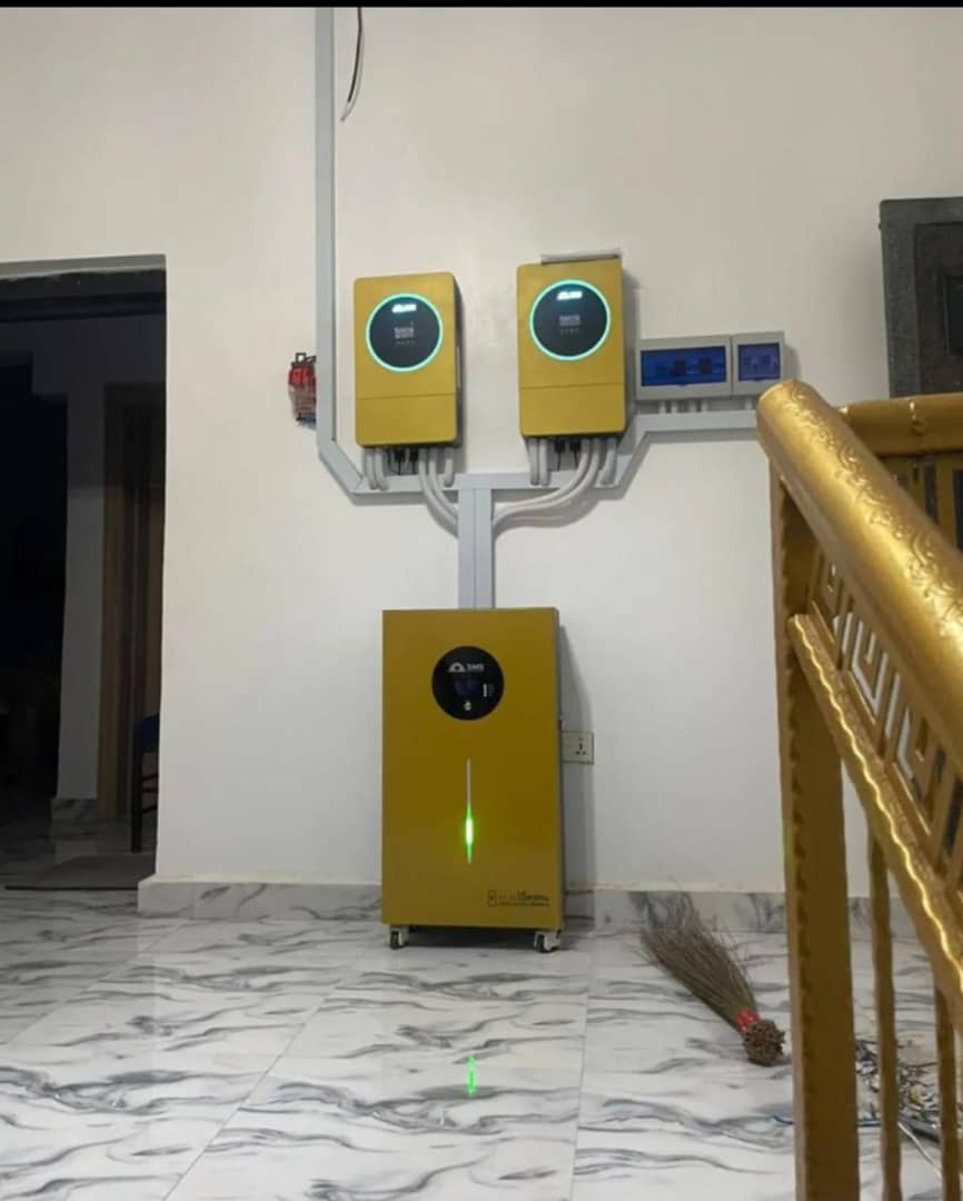 Solar inverter and battery system installed in a home